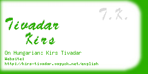 tivadar kirs business card